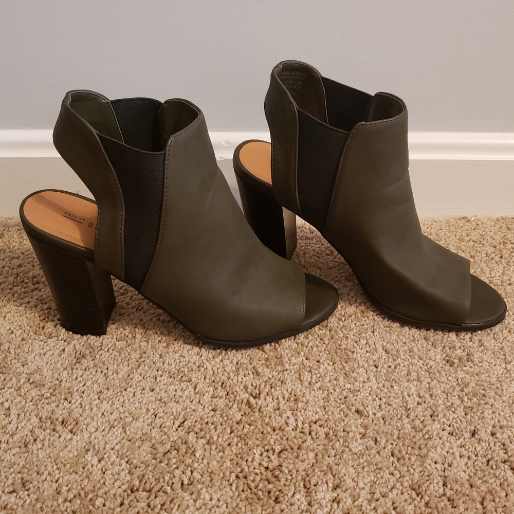 Open toe booties